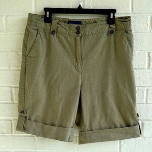 Basic Editions Women's Khaki Bermuda Shorts, Size 14. All Cotton. Almost New.